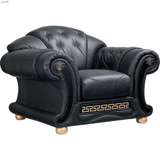 Apolo Tufted Black Leather Chair Apolo By ESF Furniture