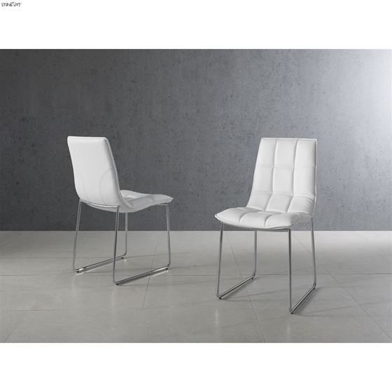 Leandro White Eco - Leather Dining Chair by Casa-3