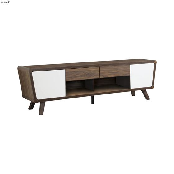 Contemporary 74 inch Walnut and White 2 Drawer TV Stand 700793 By Coaster