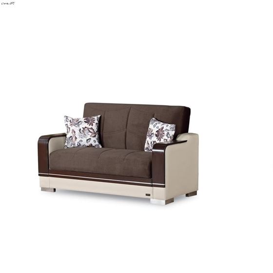 Texas Rich Brown Textured Fabric Love Seat Texas_Love by Empire Furniture