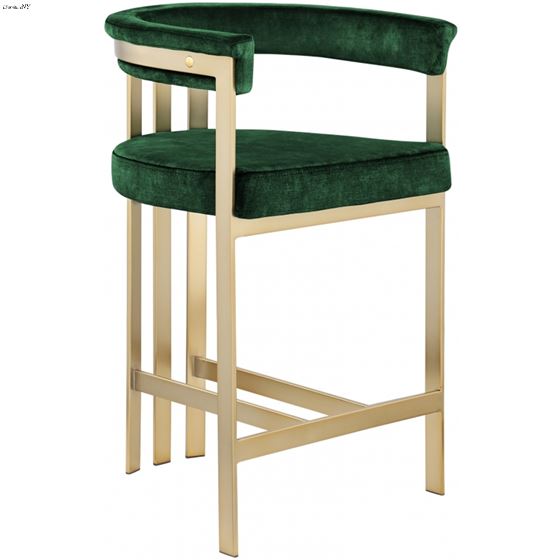 Marcello Green Velvet Counter Stool By Meridian Furniture