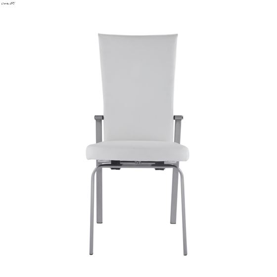 Molly White and Brushed Dining Side Chair Front