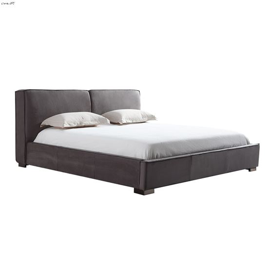 Serene Grey Upholstered Modern Bed by JNM