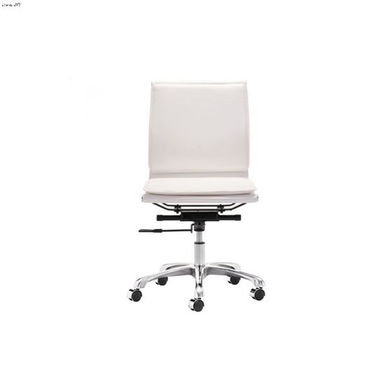 Lider Plus Armless Office Chair - White- 3