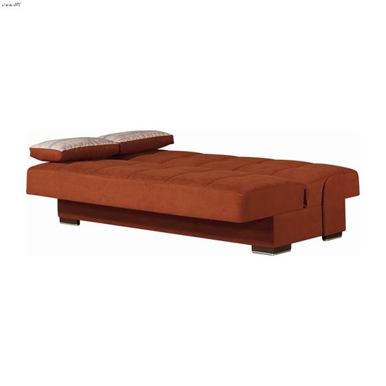 Soho Orange Upholstered Convertible Sofa Bed wi-5