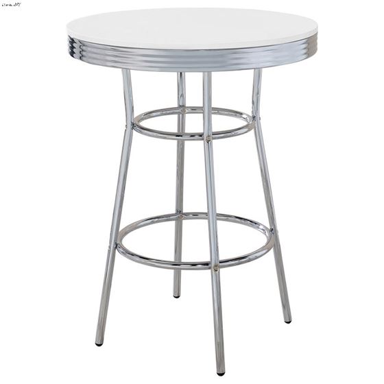 Retro Black Round 30 inch Bar Table White 2300