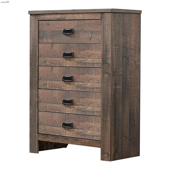 Frederick Weathered Oak 5 Drawer Chest 222965 By Coaster
