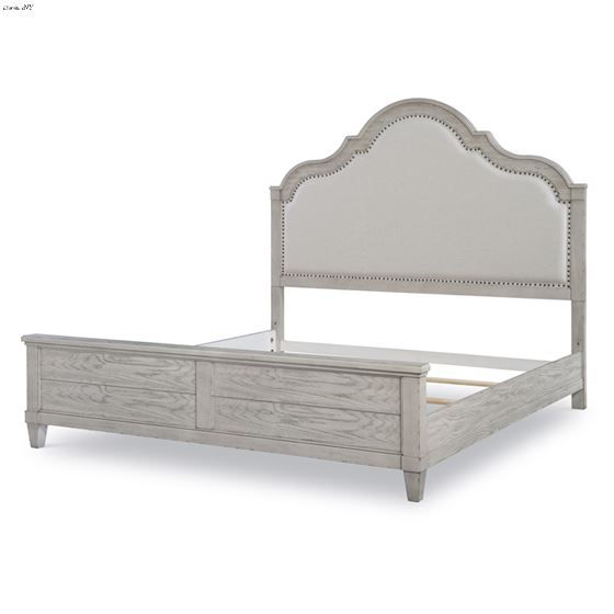 Belhaven Cal King Upholstered Panel Bed in Weathered Plank Finish Wood By Legacy Classic