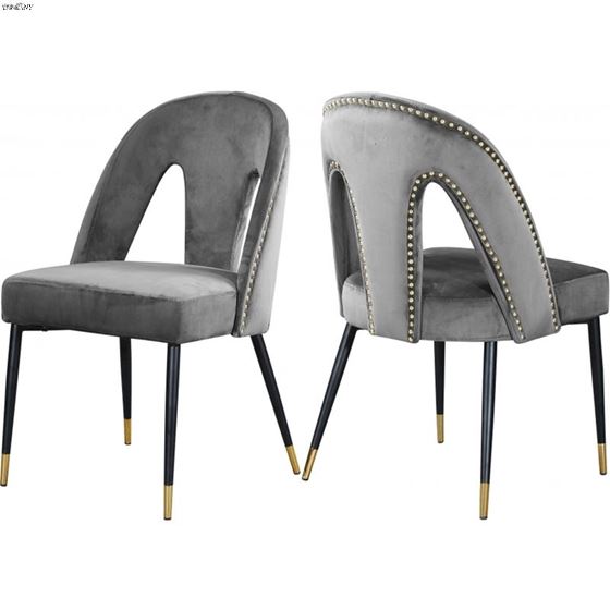 Akoya Grey Upholstered Velvet Dining Chair - Set o