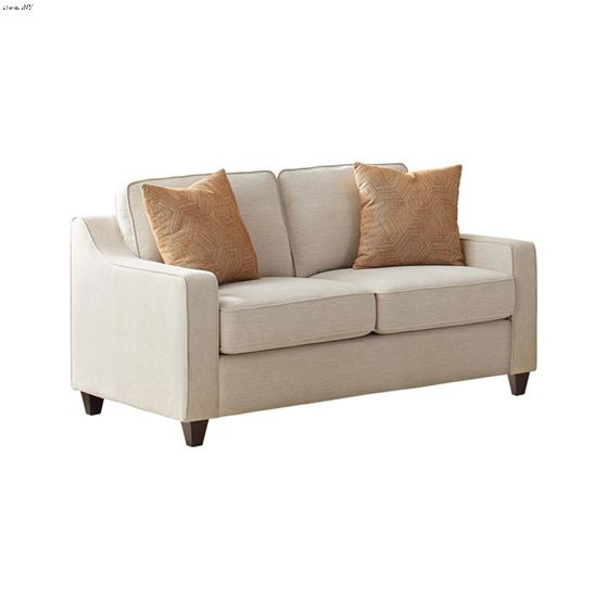 Christine Beige Chenille Fabric Loveseat 552062 By Coaster
