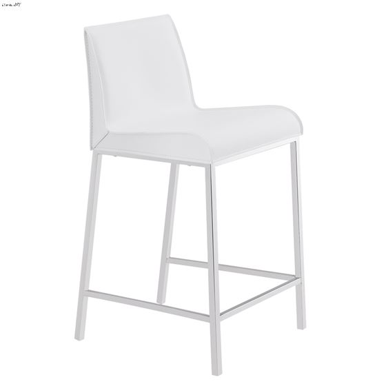 Cam White Counter Stool 15202WHT by Euro Style