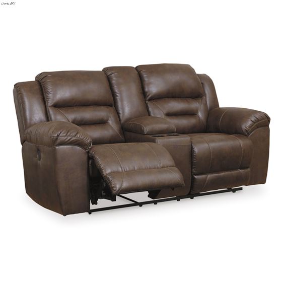 Stoneland Chocolate Power Reclining Loveseat with Console 39904 By Ashley Signature Design