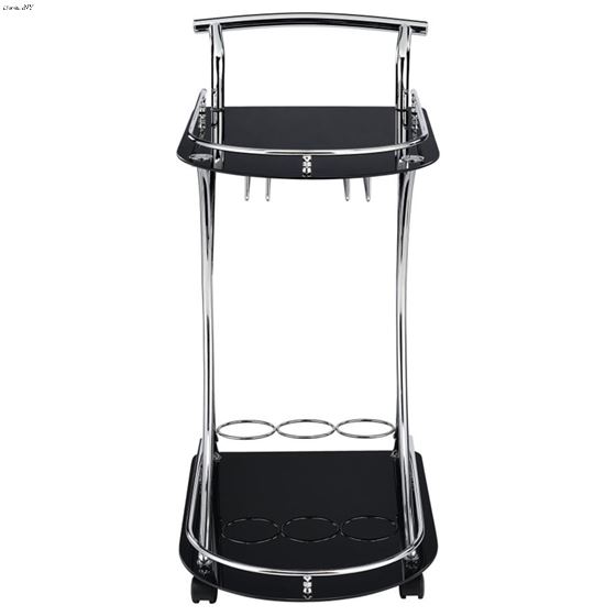 Coaster Elfman Bar Cart Black and Chrome 910001 2