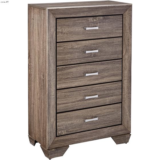 Kauffman Washed Taupe 5 Drawer Chest 204195 By Coaster