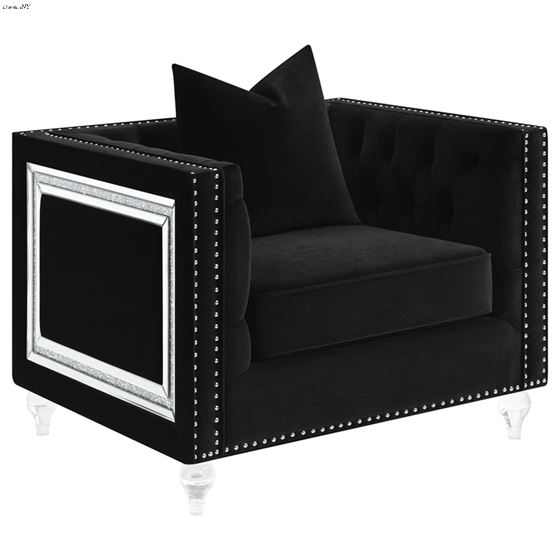 Delilah Black Velvet Tufted Chair 509363 By Coaster