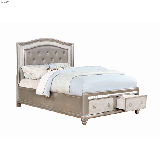 Bling Game Queen Storage Bed Metallic Platinum 204180Q By Coaster