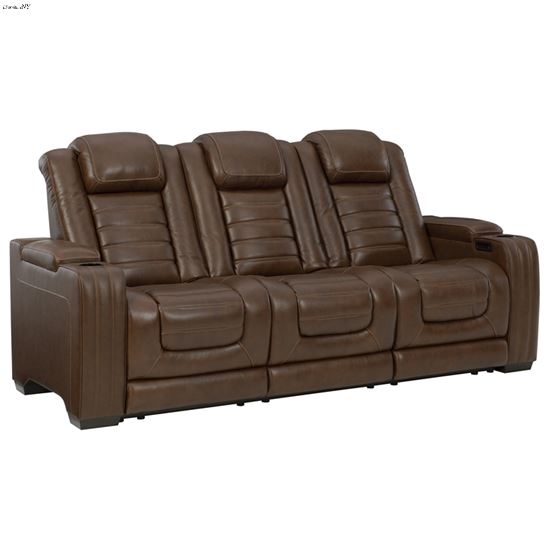 Backtrack Chocolate Leather Power Reclining Sofa U2800415 By Ashley Signature Design