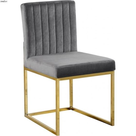Giselle Grey Upholstered Velvet Dining Chair - G-3