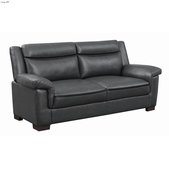 Arabella Grey Two Tone Leatherette Pillow Top Sofa 506591 By Coaster