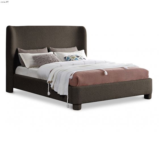 Penny Brown Boucle Upholstered Bed By Meridian Furniture