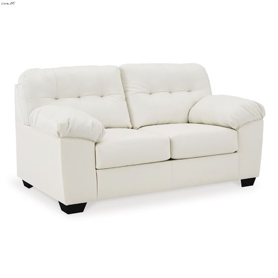 Donlen White Leatherette Loveseat 59703 By Ashley Signature Design