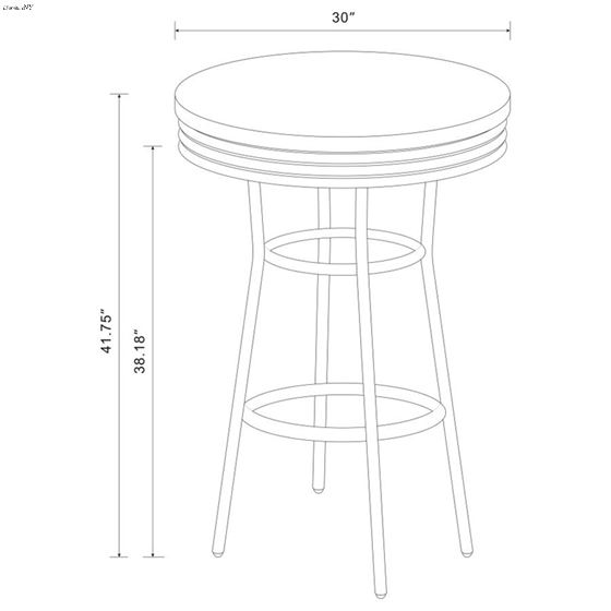 Coaster Retro Black Round Bar Table White 2300