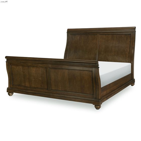 Coventry California King Sleigh Bed in Classic Cherry Finish Wood By Legacy Classic