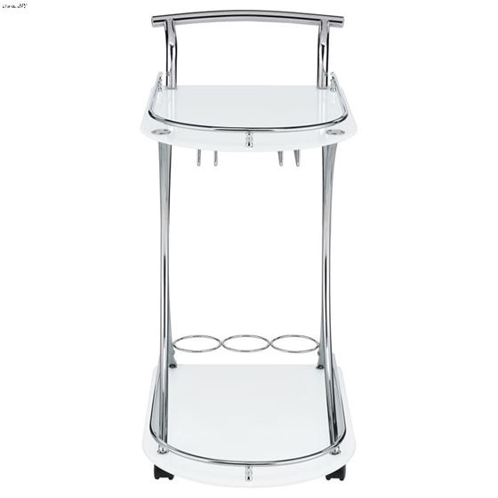 Coaster Elfman Bar Cart White and Chrome 910002 2