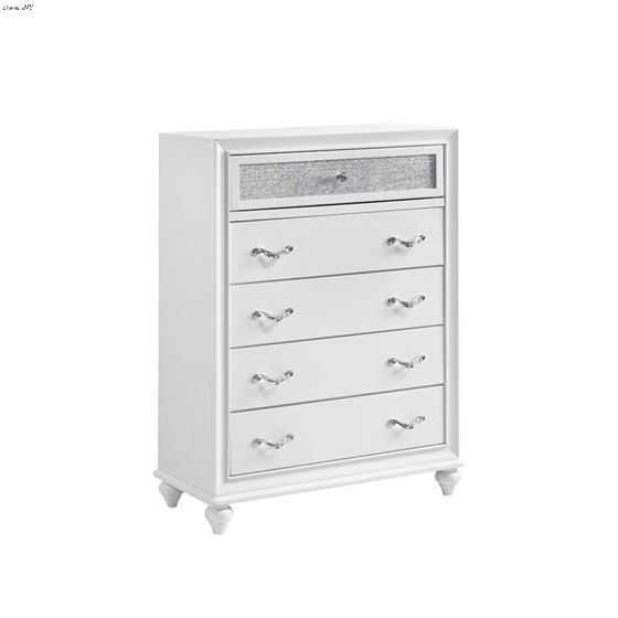 Barzini White 5 Drawer Chest 205895 By Coaster