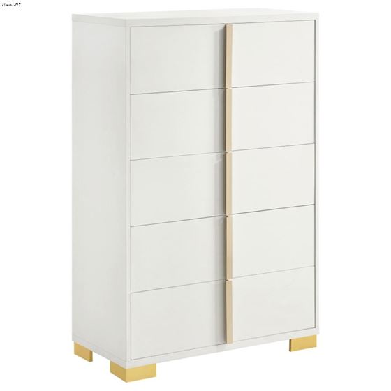 Marceline White 5 Drawer Chest 222935 By Coaster