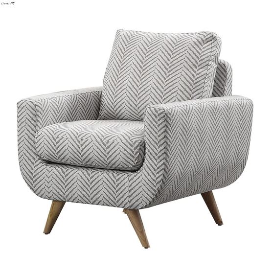 Deryn White And Grey Fabric Accent Chair 8327GY-1S by Homelegance
