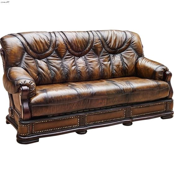 Oakman Classic Brown Leatherette Sofa By ESF Furniture