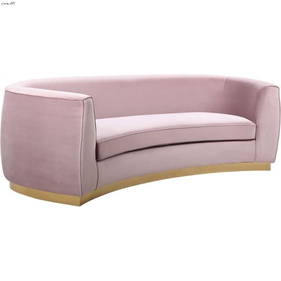 Julian Pink Velvet Gold Trim Sofa Julian_Sofa_Pink/Gold by Meridian Furniture