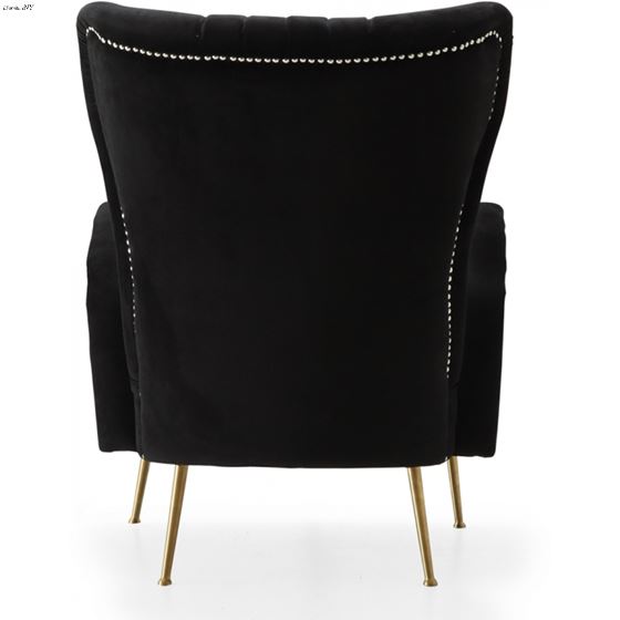 Opera Black Velvet Upholstered Accent Chair - 3