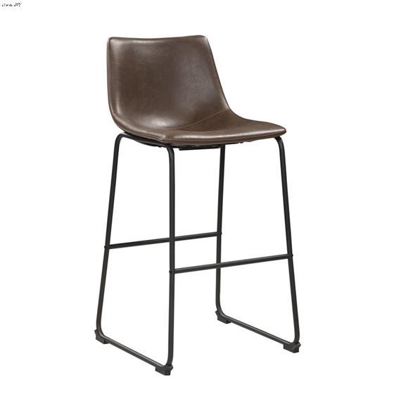 Industrial Brown Leatherette Bar Height Stool 102536 - Set of 2 By Coaster