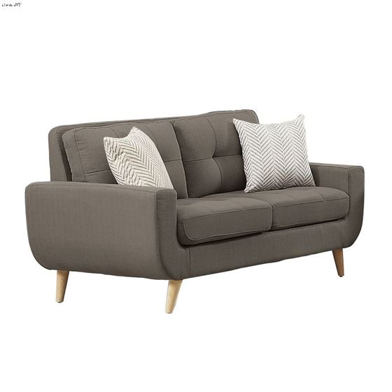 Deryn Grey Fabric Love Seat 8327GY-2 by Homelegance