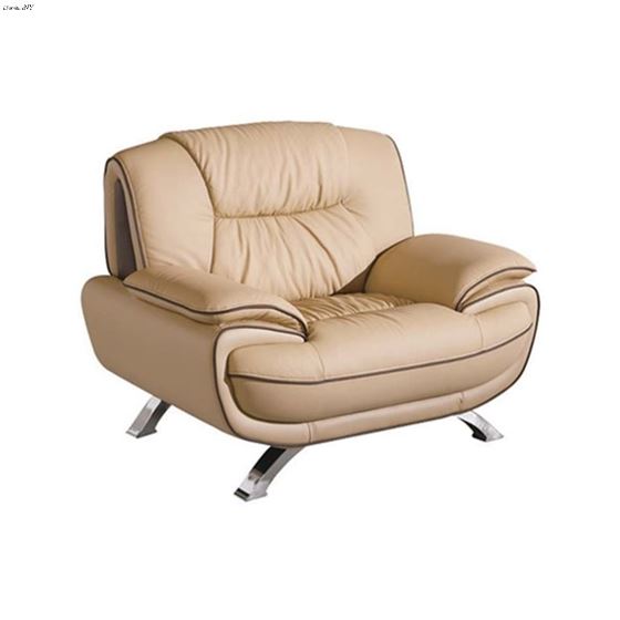 405 Modern Beige And Brown Leather Chair By Esf