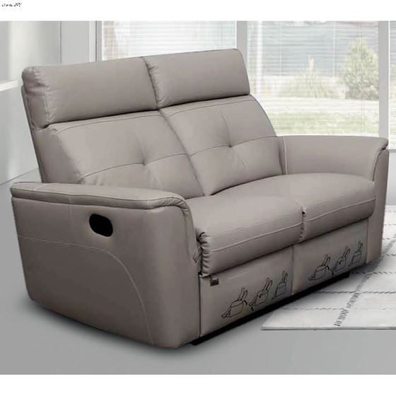 Modern Grey Italian Leather Love Seat 8501 By ESF Furniture