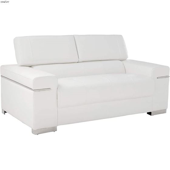 Soho White Leather Love Seat By Jm, White Leather Love Seat