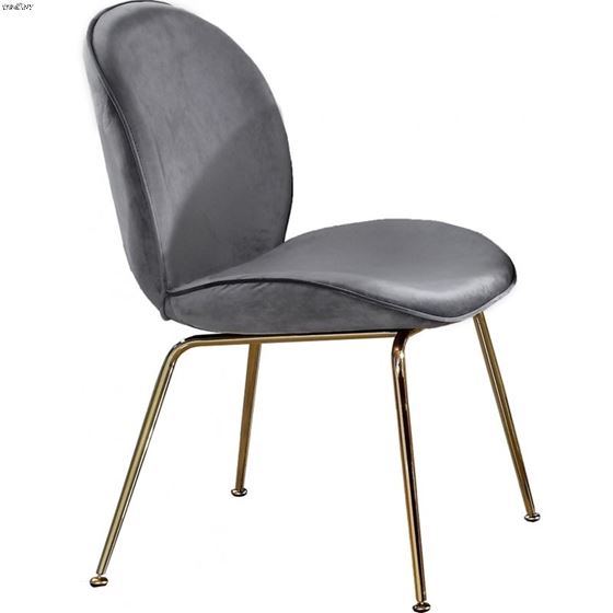 Paris Grey Upholstered Velvet Dining Chair - Gol-3