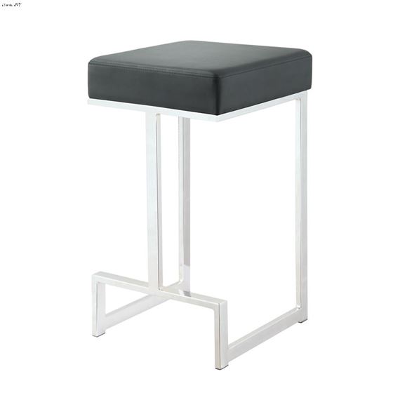 Modern Black Leatherette Square Counter High Stool 105253 By Coaster