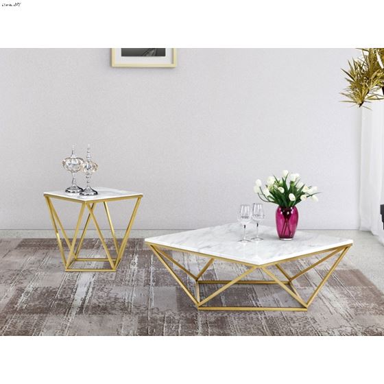 Mason Gold Stainless Steel Occasional Table Collec
