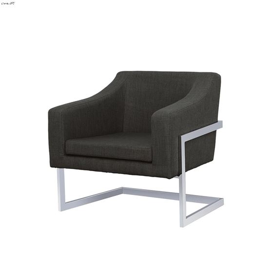 Chris Grey and Chrome Modern Accent Chair 90253-3