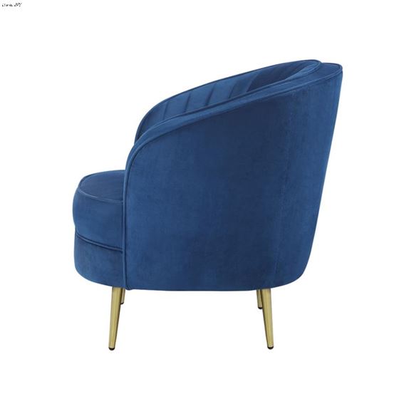Sophia Blue Velvet Channel Tufted Chair 506863-3