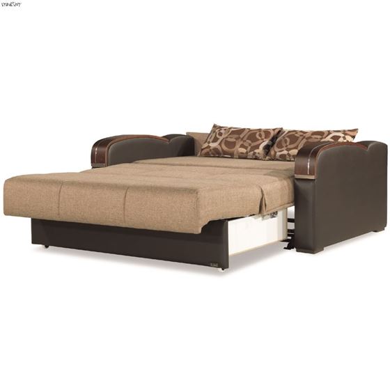 Sleep Plus Brown Loveseat Sleeper-3