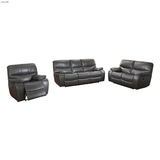Pecos Grey Leather Reclining Living Room Collectio