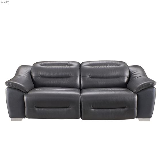 Modern 972 Dark Grey Leather Power Reclining Sofa by ESF