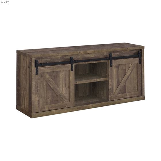 Rustic Oak 59 inch Sliding Barn Door TV Stand 723272 By Coaster