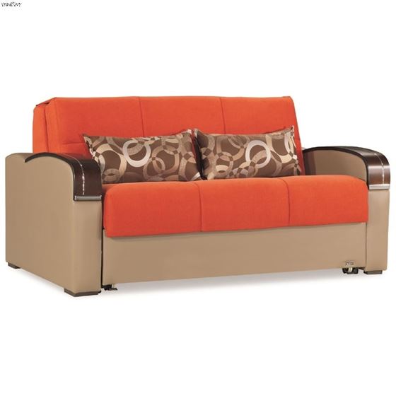 Sleep Plus Orange Loveseat Sleeper by Casamode