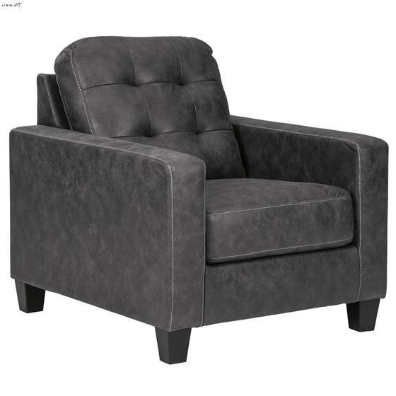Venaldi Gunmetal Faux Leather Chair 91501 By BenchCraft